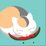 Cat Eating Watermelon