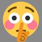 Shushing flushed emoji