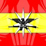 bandera española aguila y rifle