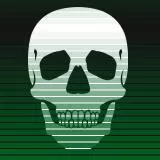 White Skull on Green Paper