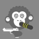 Dangerous gangster monkey with gun