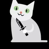 Cat with knife