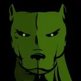 green dog