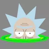 Rick's head in portal